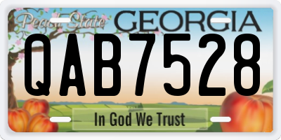 GA license plate QAB7528