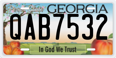 GA license plate QAB7532