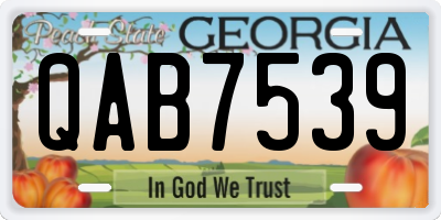GA license plate QAB7539