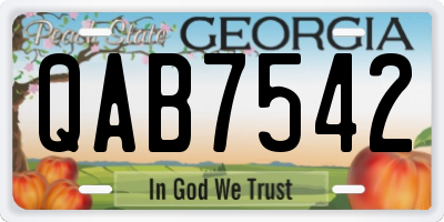 GA license plate QAB7542