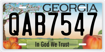 GA license plate QAB7547