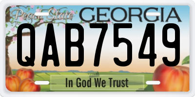 GA license plate QAB7549