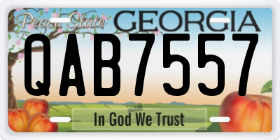 GA license plate QAB7557