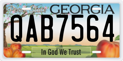 GA license plate QAB7564