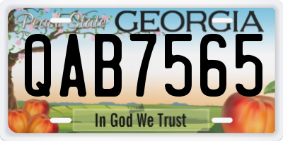 GA license plate QAB7565