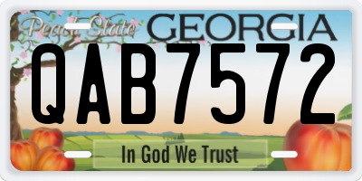 GA license plate QAB7572