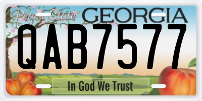 GA license plate QAB7577