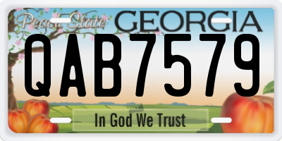 GA license plate QAB7579
