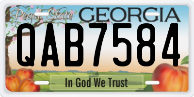 GA license plate QAB7584