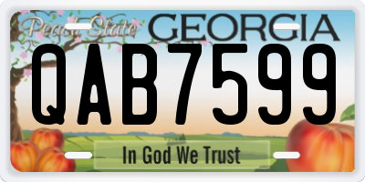 GA license plate QAB7599