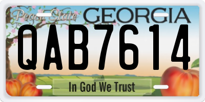 GA license plate QAB7614