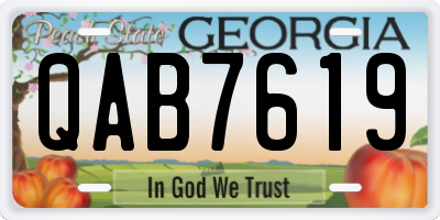 GA license plate QAB7619