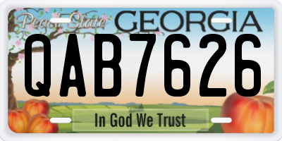 GA license plate QAB7626