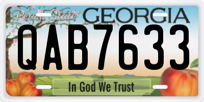 GA license plate QAB7633