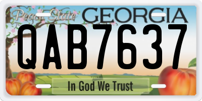 GA license plate QAB7637