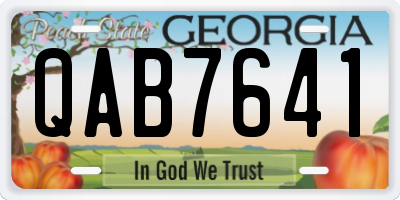 GA license plate QAB7641