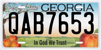 GA license plate QAB7653