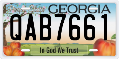 GA license plate QAB7661