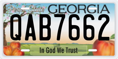 GA license plate QAB7662