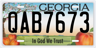 GA license plate QAB7673