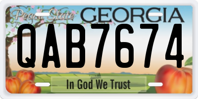 GA license plate QAB7674