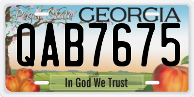 GA license plate QAB7675
