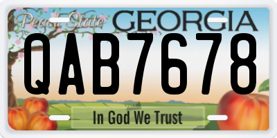 GA license plate QAB7678