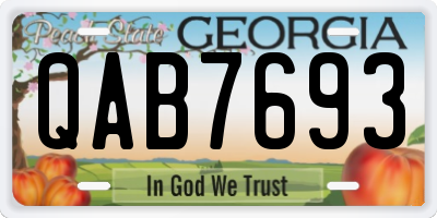GA license plate QAB7693
