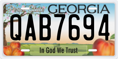 GA license plate QAB7694