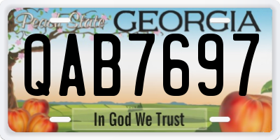 GA license plate QAB7697