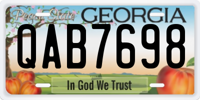 GA license plate QAB7698