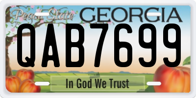 GA license plate QAB7699