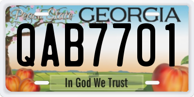 GA license plate QAB7701