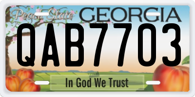 GA license plate QAB7703