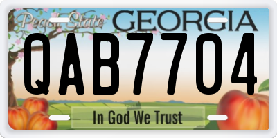 GA license plate QAB7704