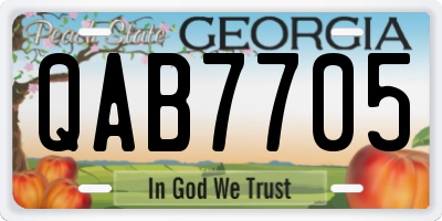 GA license plate QAB7705