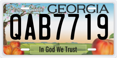 GA license plate QAB7719