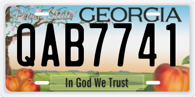 GA license plate QAB7741