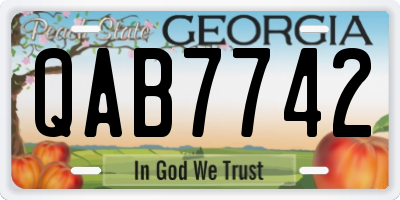 GA license plate QAB7742