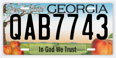 GA license plate QAB7743