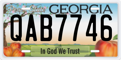 GA license plate QAB7746