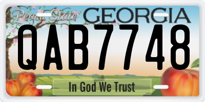 GA license plate QAB7748