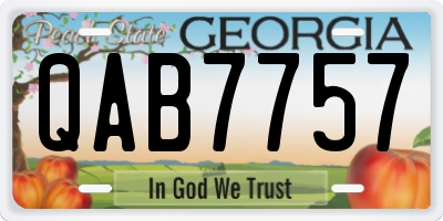 GA license plate QAB7757
