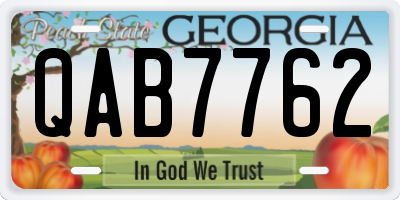 GA license plate QAB7762