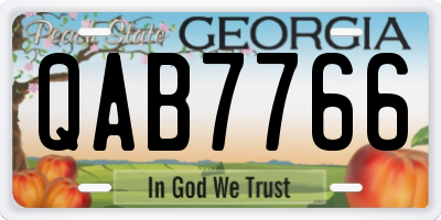 GA license plate QAB7766