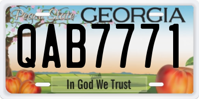 GA license plate QAB7771