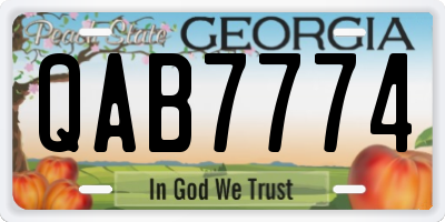 GA license plate QAB7774