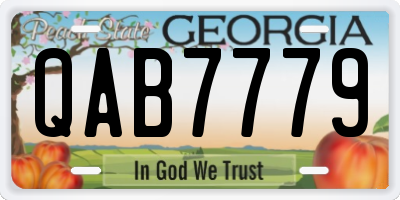 GA license plate QAB7779