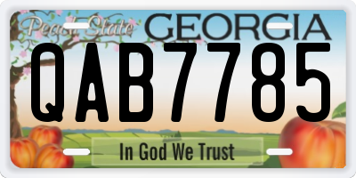 GA license plate QAB7785