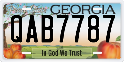 GA license plate QAB7787